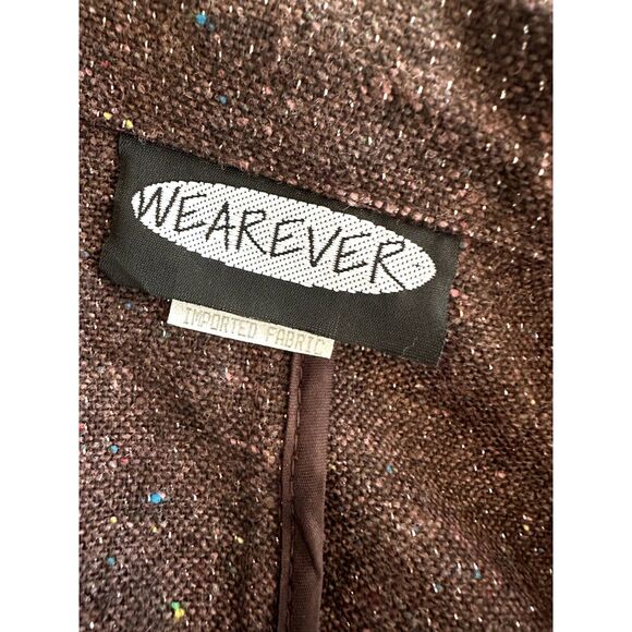 Vintage 90s Cropped Brown Double-Breasted Blazer Jacket Top size Junior XS - Picture 3 of 9